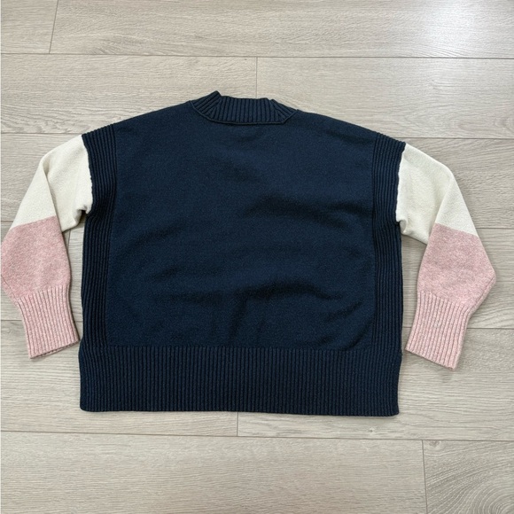 Madewell Colorblock Charleston V Neck Pullover Sweater - Picture 5 of 11